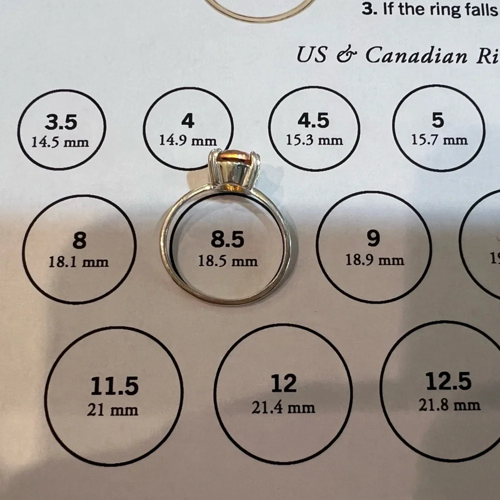 Carrie Elizabeth Sterling Silver Exotic Topaz Ring Sterling Silver Large Sz 8.5 - Picture 9 of 9